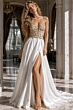 Jovani 36700 Beaded Bodice Off White Satin Dress