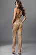 Jovani 42011 One-Strap Top Nude Gold Pant Set