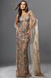 Jovani 45536 Floor-Length Sleeve Fitted Nude Multicolor Dress