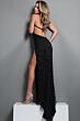 Jovani 48997 Exposed Back Beaded Mesh Black Dress