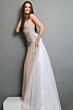 Jovani 49005 Detachable Overskirt Fitted Nude Silver Dress