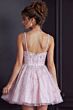 Jovani K52523 Spaghetti Straps Pink Glitter Tulle Dress
