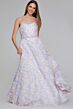 Jovani K05939 3D Flowers Strapless Lace-Up Dress