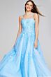 Jovani K38098 Two-Strap Embroidered Glitter Dress