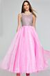 Jovani K38261 Square Neckline Embellished Top Dress