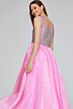 Jovani K38261 Square Neckline Embellished Top Dress