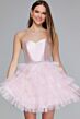 Jovani K39310 Ruffle Skirt Strapless Sweetheart Neck Dress