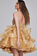 Jovani K39312 Layered Skirt Glitter Top Dress
