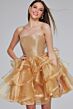 Jovani K39312 Layered Skirt Glitter Top Dress