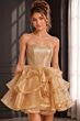 Jovani K39312 Layered Skirt Glitter Top Dress