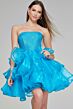 Jovani K39312 Layered Skirt Glitter Top Dress