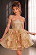 Jovani K39312 Layered Skirt Glitter Top Dress