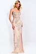 Jovani 38812 High Slit Illusion Bodice Beaded Dress