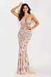 Jovani 38856 Cutout Back Beaded Halter Neck Dress