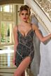Jovani 39017 Beaded Side Slit V-Neck Dress