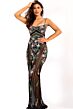 Jovani 39709 Sheer Beaded Scoop Neck Dress