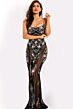 Jovani 39709 Sheer Beaded Scoop Neck Dress