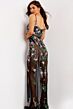 Jovani 39709 Sheer Beaded Scoop Neck Dress