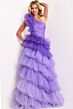 Jovani 40220 Asymmetric Waist Tiered Ruffle Skirt Dress