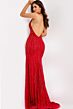 Jovani 40735 Beaded Halter Neck High Slit Dress