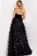 Jovani 40932 High Slit Tiered Ruffle Skirt Dress