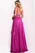 Jovani 42817 Metallic A-Line High Slit Dress