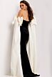 Jovani 42970 Bow Cape Sleeve Strapless Velvet Dress