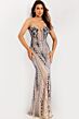 Jovani 43705 Plunging Neck Embellished Strapless Dress