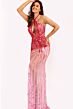 Jovani 43872 Cutout Back Cross Halter Neck Dress