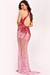 Jovani 43872 Cutout Back Cross Halter Neck Dress