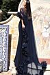 Jovani 44321 Sheer Cape Fitted Strapless Dress