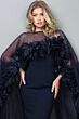 Jovani 44321 Sheer Cape Fitted Strapless Dress
