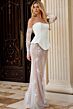Jovani 45326 Detachable Illusion Sleeve Peplum Dress