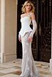 Jovani 45326 Detachable Illusion Sleeve Peplum Dress