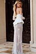 Jovani 45326 Detachable Illusion Sleeve Peplum Dress