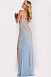 Jovani 45365 Strappy V-Neck Side Slit Beaded Dress