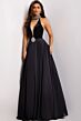 Jovani 45367 Velvet Bodice Plunging Choker Neck Dress