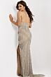 Jovani 45434 Strapless High Slit Beaded Dress