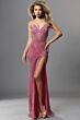 Jovani 45434 Strapless High Slit Beaded Dress