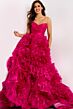 Jovani 45495 Ruffle Skirt Sweetheart Neck Dress