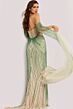 Jovani 46596 Beaded Illusion Bodice Cape Sleeve Dress