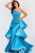 Jovani 46614 Asymmetric Neck Tiered Overskirt Dress