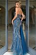 Jovani 46868 Side Overskirt Strapless Beaded Dress