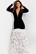 Jovani 47204 Long Sleeve Ruffle Skirt Dress