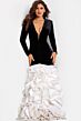 Jovani 47204 Long Sleeve Ruffle Skirt Dress