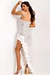 Jovani 47797 Floral Asymmetric Hem Strapless Dress
