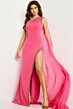 Jovani 22222 Long Cape One Shoulder Dress