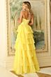 Jovani 47762 Tiered Ruffle Skirt Peek-A-Boo Sweetheart Neck Dress