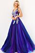 Jovani 06807 Floral Bodice Plunging Back Dress