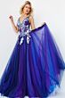 Jovani 06807 Floral Bodice Plunging Back Dress